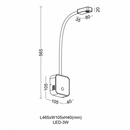 Світильник білий настінний з USB роз'ємом H-56,5 cm Led 3W White Longie 260728-100008424