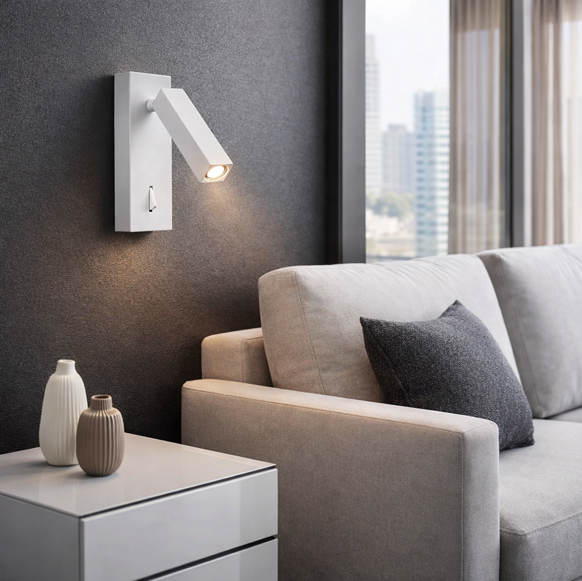 Світильник білий настінний зі спотом W-6 cm H-15 cm Led 3W Reader White 240626-100003381