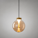 Світильник золотий підвісний з бурштиновим плафоном D - 20 cm / 26 cm / 30 cm Led 7W Amber Lightball 260822-100008576