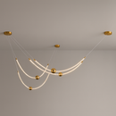 Люстра підвісна золота довга з гнучкого канату L-200 cm Led 56W Gold Neon Light 250931-100006173