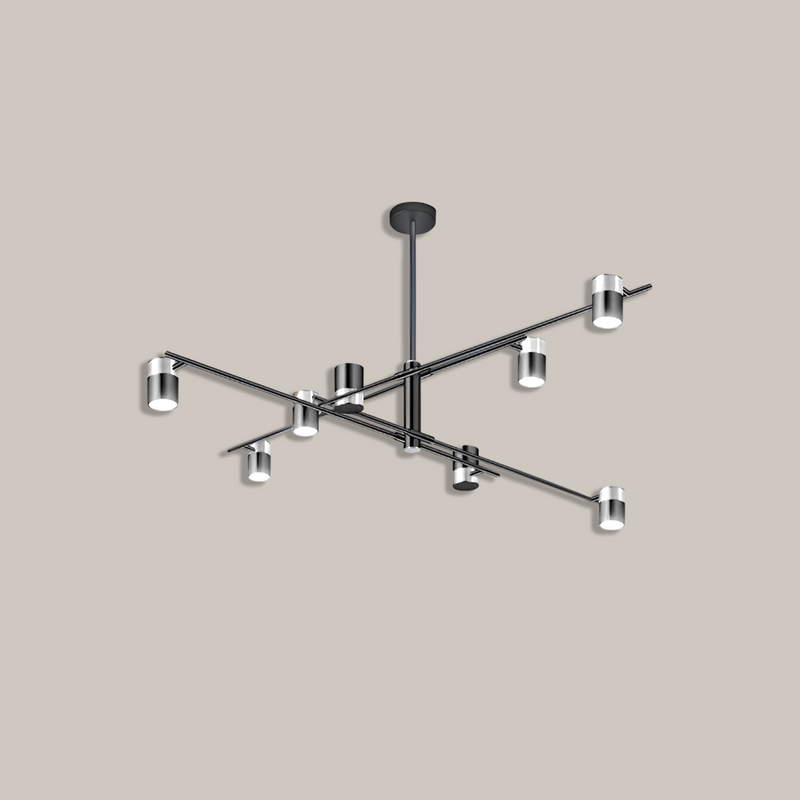 Люстра Spoon 8 L-101 см GU10x8 Black + Chrome 250419-100004428