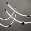 Люстра підвісна золота довга з гнучкого канату L-200 cm Led 56W Gold Neon Light 250931-100006173