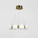 Підвісна люстра золота з білими плафонами D-40/60/ 80 cm Led Gold+White Pearl 250918-100005893