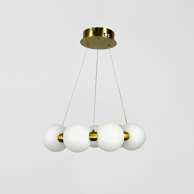 Підвісна люстра золота з білими плафонами D-40/60/ 80 cm Led Gold+White Pearl 250918-100005893