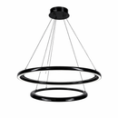 Люстра чорна підвісна кільцева подвійна D-80 cm+60 cm Led 126W Black 2 Round Solo 260118-100007151