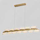 Люстра золота підвісна видовжена з акриловим плафоном L - 120 cm Led 74W Gold Mira 260622-100008059