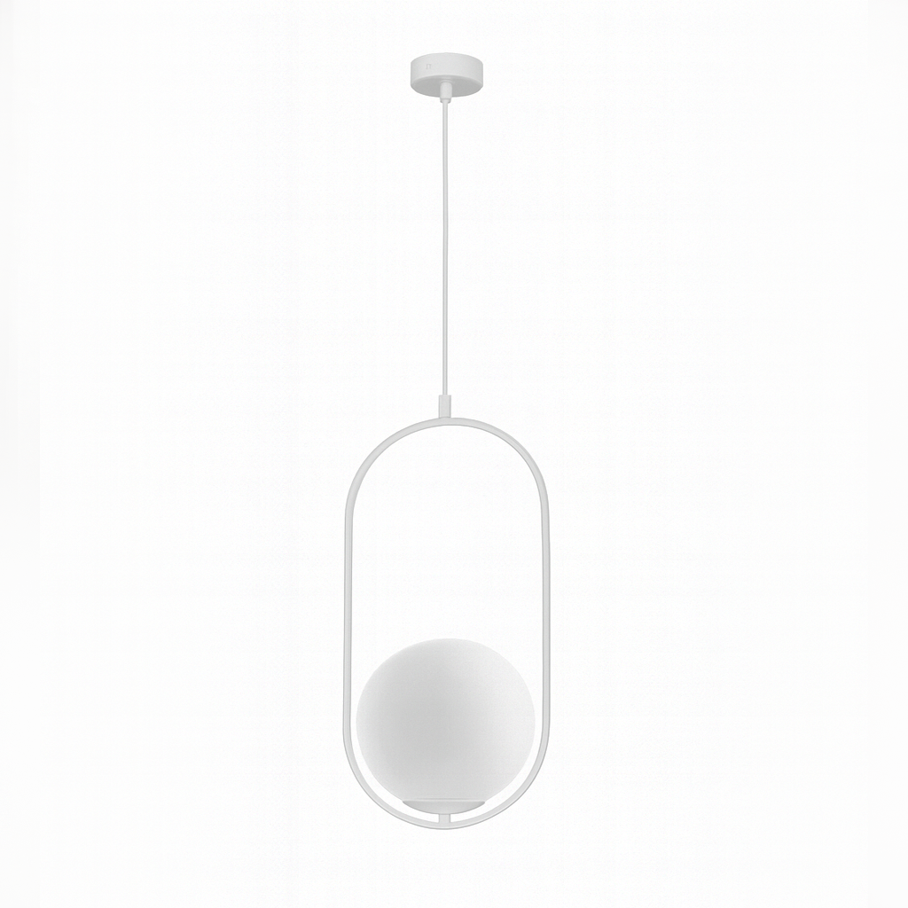Світильник білий підвісний D-23 cm E14 White Faro Bollo 250863-100005841