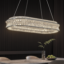 Люстра видовжена підвісна з кришталевим плафоном Led 120W  Chrome Premium Crystal Long 250617-100005084