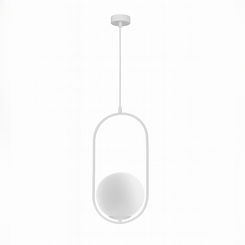 Світильник білий підвісний D-23 cm E14 White Faro Bollo 250863-100005841