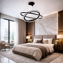 Люстра чорна підвісна кільцева подвійна D-80 cm+60 cm Led 126W Black 2 Round Solo 260118-100007151