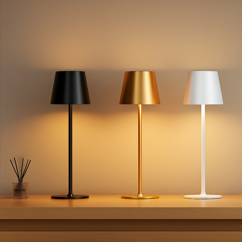 Настільна лампа чорна акумуляторна H-37 cm Led 10W Black T-Lamp 251188-100006555