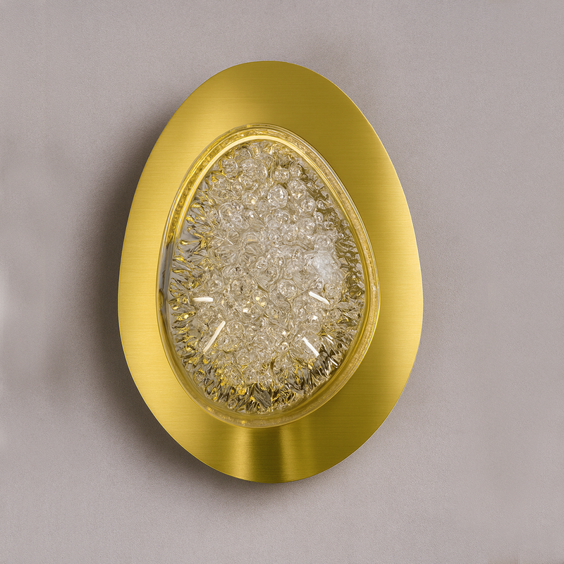 Настінний світильник золотий з прозорим плафоном L-30 cm Led Gold Shining Ellipse 251088-100006452