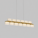 Люстра золота підвісна видовжена з акриловим плафоном L - 120 cm Led 74W Gold Mira 260622-100008059