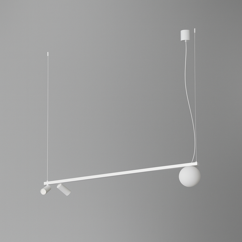 Люстра біла підвісна зі спотами W-101 cm GU10X3 White Bollo Spots 250810-100005843