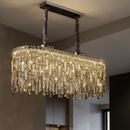 Люстра видовжена срібна Crystal L-100cm Silver 250488-100004547