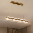 Люстра золота підвісна видовжена з акриловим плафоном L - 120 cm Led 74W Gold Mira 260622-100008059