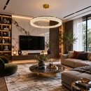 Люстра латунь світлодіодна D-60 cm Led 75W Gold Ice 260588-100007959
