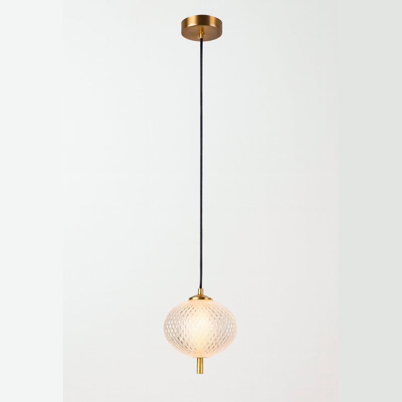 Підвісний світильник золотий з бежевим прозорим плафоном W-15 cm Led 5W Beige clear Colours 250931-100006119