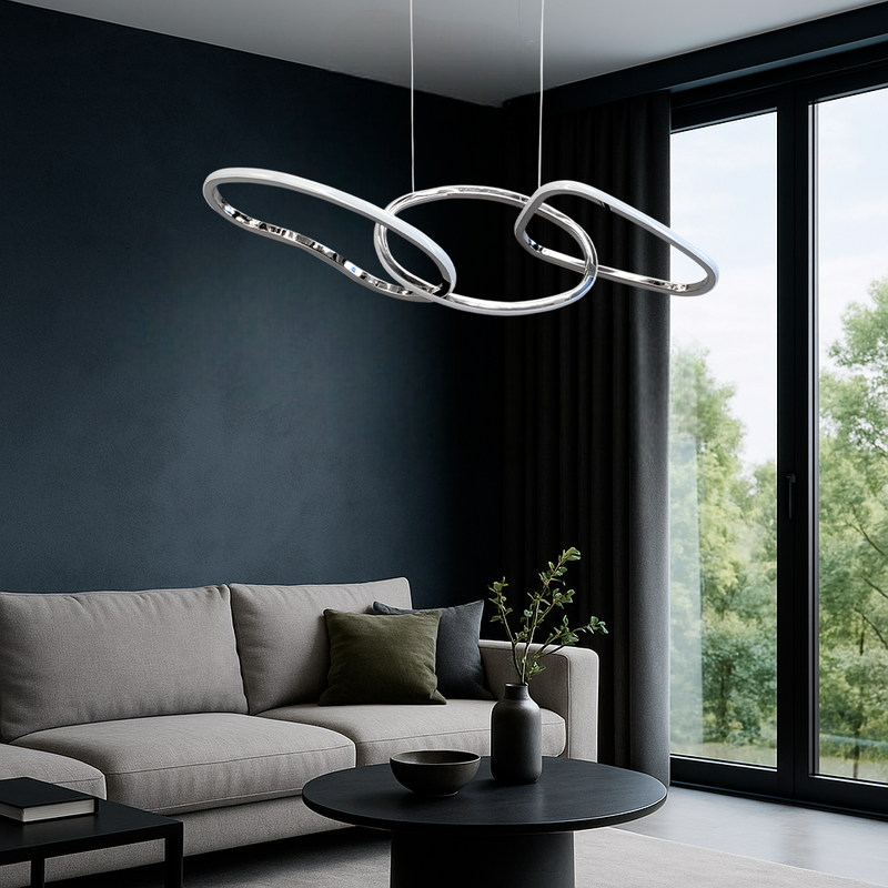 Люстра підвісна Circle Chrome х3 L-80cm 52W 4500K 250535-100005002