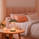 Лампа настільна зелена акумуляторна з димуванням та прозорим плафоном H-29 cm Led 3W Green Dome 260209-100007487