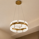 Люстри золоті підвісні з акриловим плафоном D - 40 cm / 60 cm / 80 cm Led 54W / 72W / 110W Gold Mira 260622-100008058