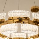 Люстри золоті підвісні з акриловим плафоном D - 40 cm / 60 cm / 80 cm Led 54W / 72W / 110W Gold Mira 260622-100008058