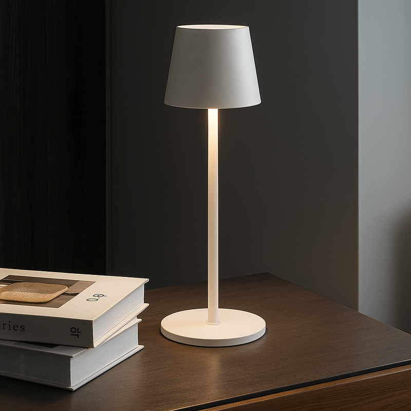 Настільна лампа біла акумуляторна H-37 cm Led 10W White T-Lamp 251188-100006556