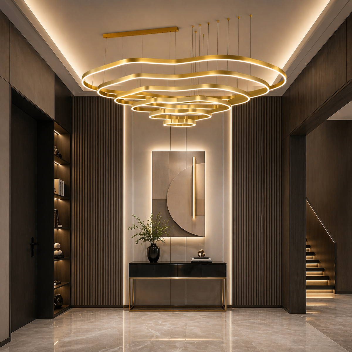 Люстра золота L-120cm Led 125W 3000K-6000K Gold Celestial 260118-100007235
