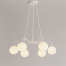 Люстра біла підвісна з круглими плафонами W-65 cm E14x6 White Faro Balls 250863-100005844