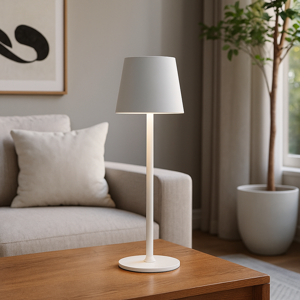 Настільна лампа біла акумуляторна H-37 cm Led 10W White T-Lamp 251188-100006556