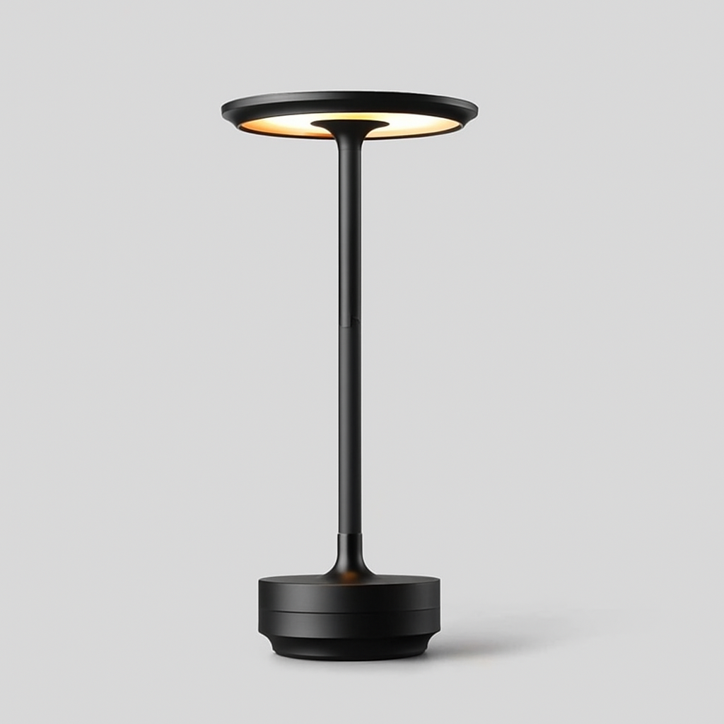 Настільна лампа чорна акумуляторна H-28 cm Led 10W Black Clin 251188-100006557