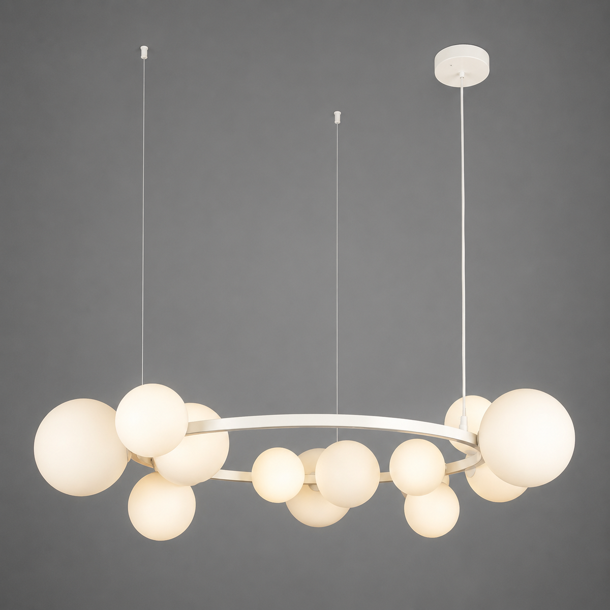 Люстра підвісна кільцева на 15 плафонів D-80 cm G9x15 White + White Modo 260631-100008215