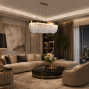 Люстра золота з скляним плафоном L-80 см / L-100 см / L-120 cm Briol gold oval 230918-100002511