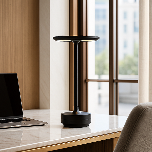 Настільна лампа чорна акумуляторна H-28 cm Led 10W Black Clin 251188-100006557