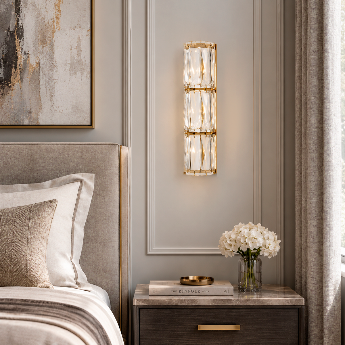 Бра настінні золоті Crystal Shine 4000К H-30 cm / H-40 cm Led 11W / 14W Сяйво Gold 250635-100005248