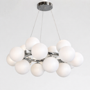 Люстра підвісна срібна з білими плафонами D-55 cm G9x16 Chrome + White Bubbles 260135-100007290