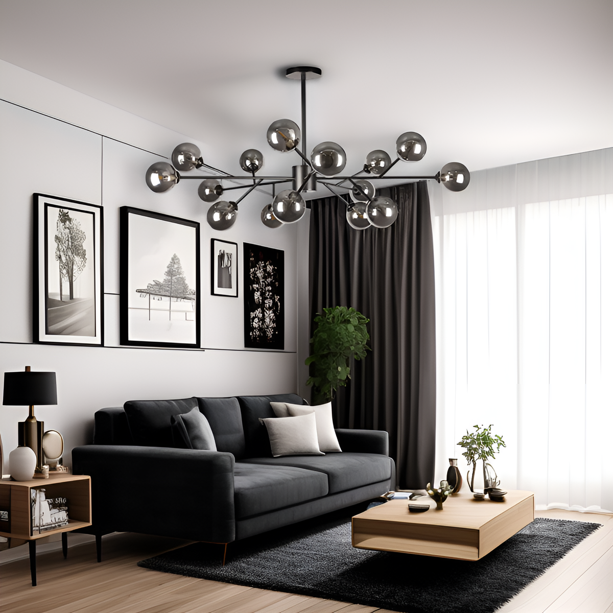 Люстра чорна Berries D-105cm Black + Black 250431-100004563