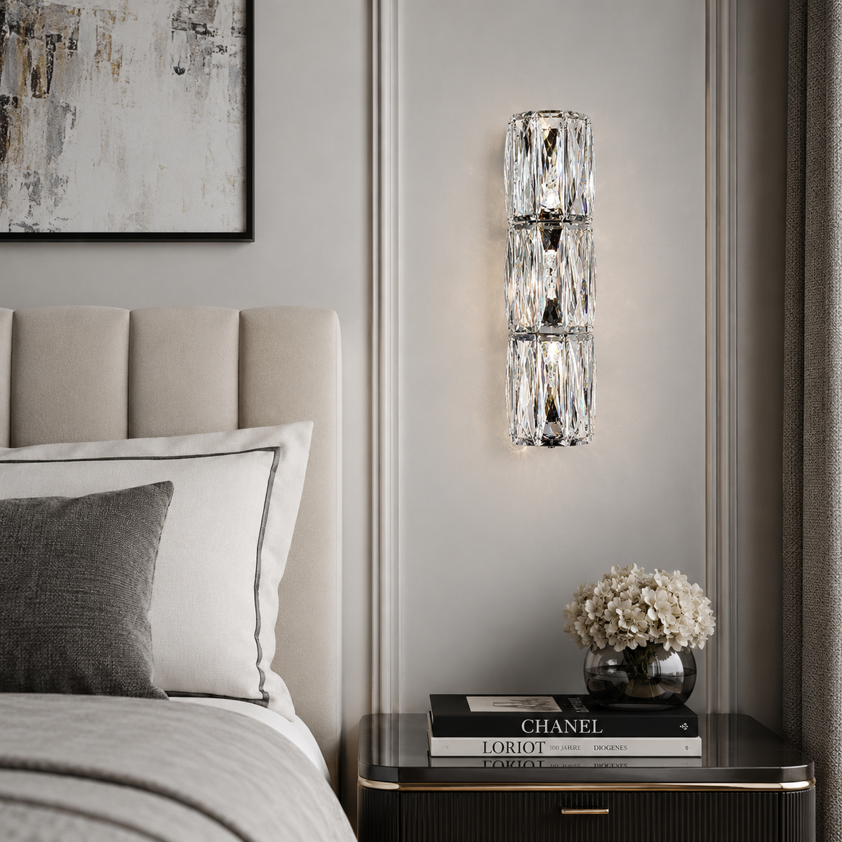 Бра настінні срібні Crystal Shine 4000К H-30 cm / H-40 cm Led 11W / 14W Сяйво Chrome 260135-100007183