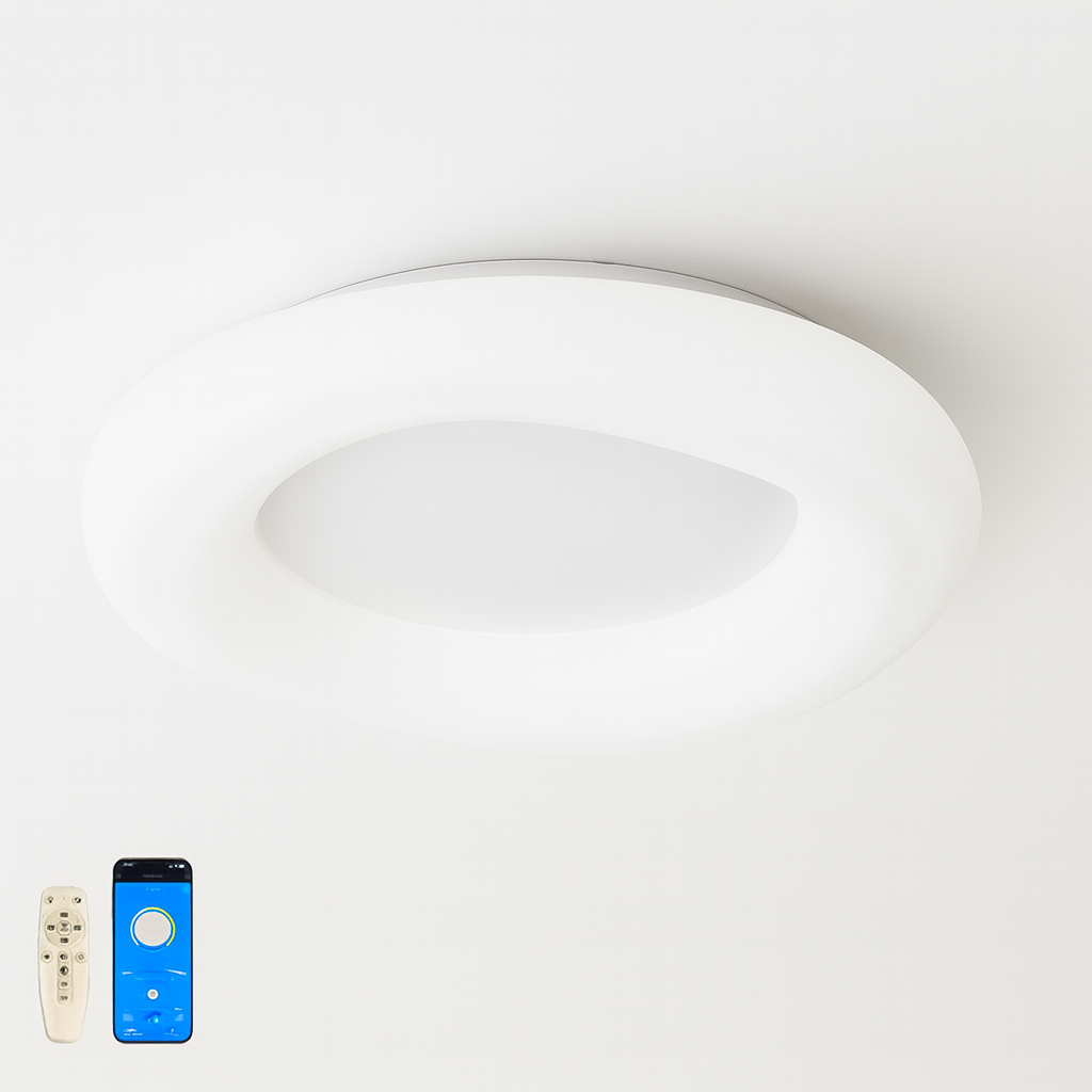 Люстра біла стельова світлодіодна D-50 cm Led 64W White Air Donut 251031-100006211
