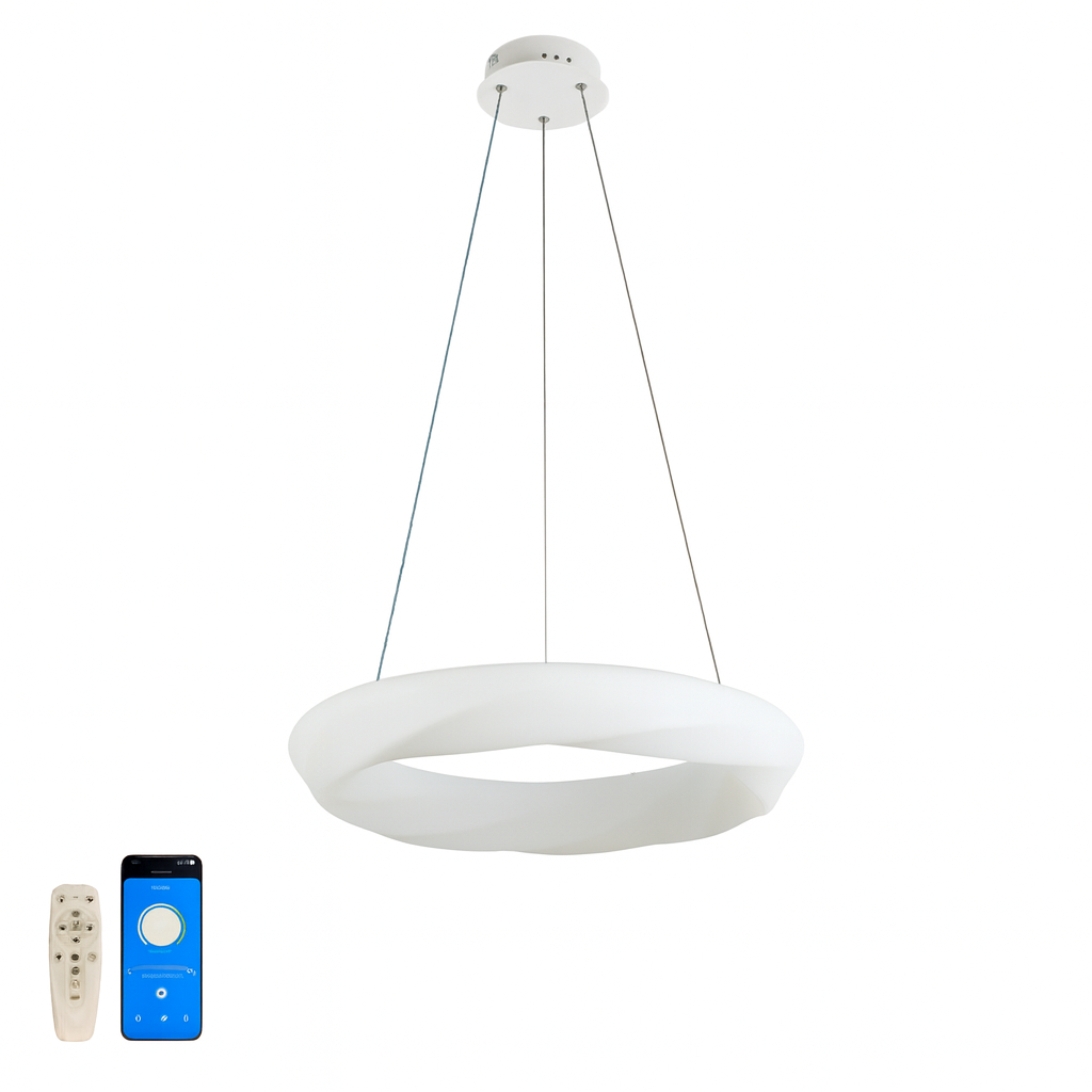 Люстра біла підвісна світлодіодна D-50 cm Led 64W White Air Donut 251031-100006210