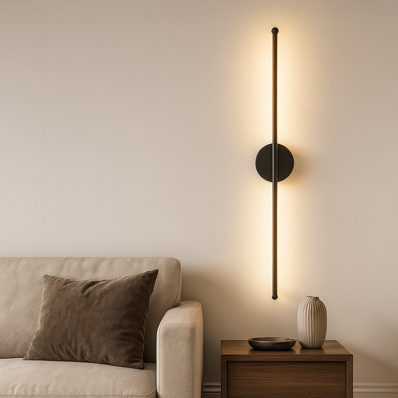 Настінний світильник чорний лінійний L - 60 cm/ 80 cm/ 100 cm Led 16W / 20W / 26W Black Pipe Line Center 251031-100006327
