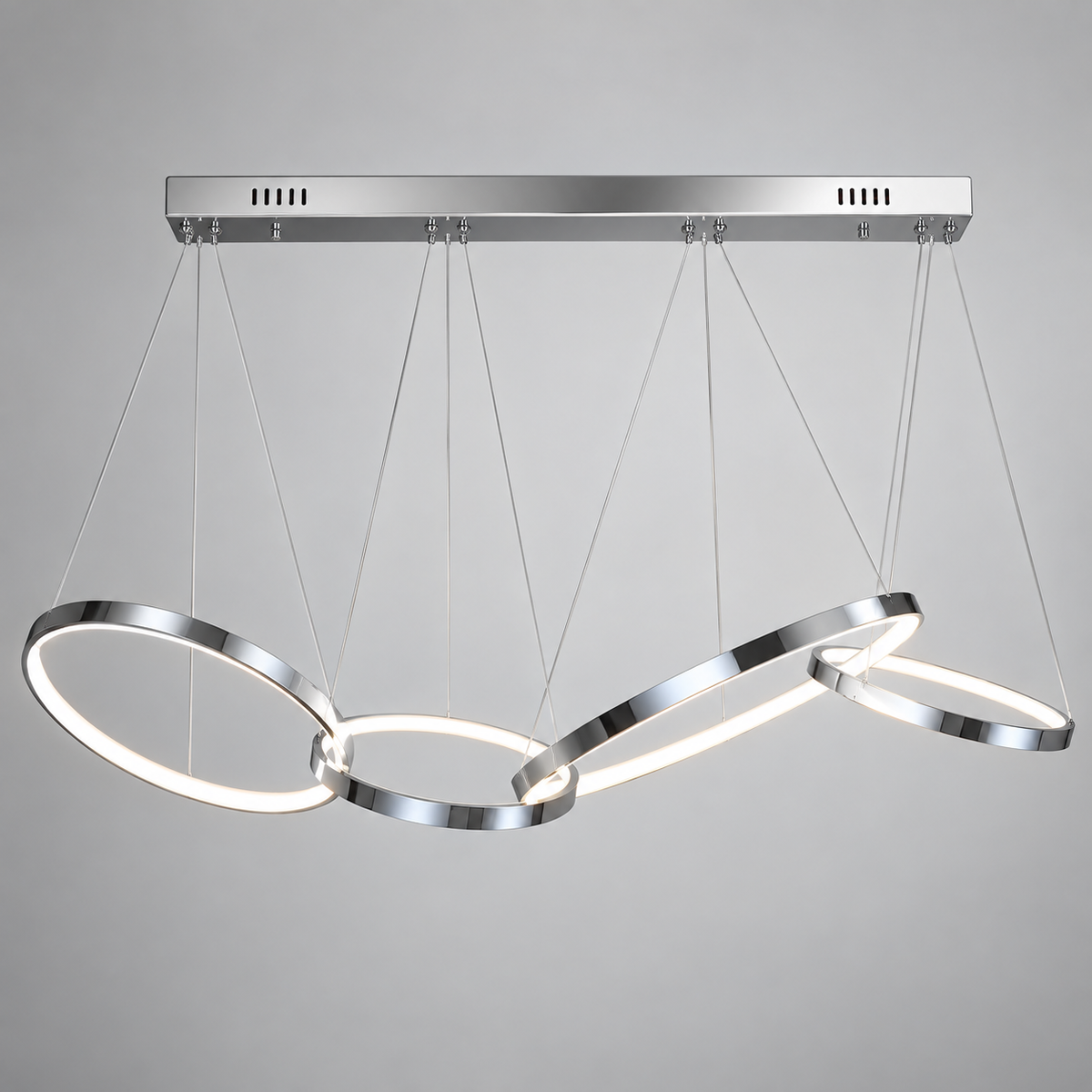 Люстра срібна L-120 cm / L-150 cm Led 52W / 65W Chrome Lord of the Rings 260935-100008800