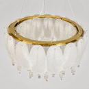Люстра підвісна з матовими скляними пелюстками D-51 cm Led 95W Flower 260735-100008443