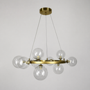 Підвісна люстра золота з прозорими плафонами D-60 cm G9*9 Gold+Transparent Bubbles 260418-100007831