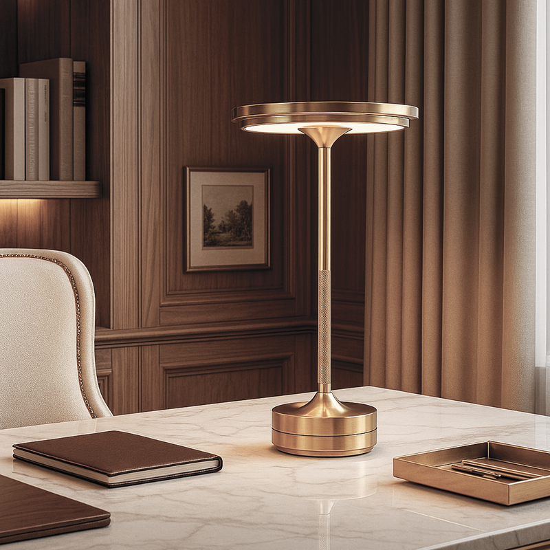 Настільна лампа золота акумуляторна H-28 cm Led 10W Gold Clin 251188-100006558