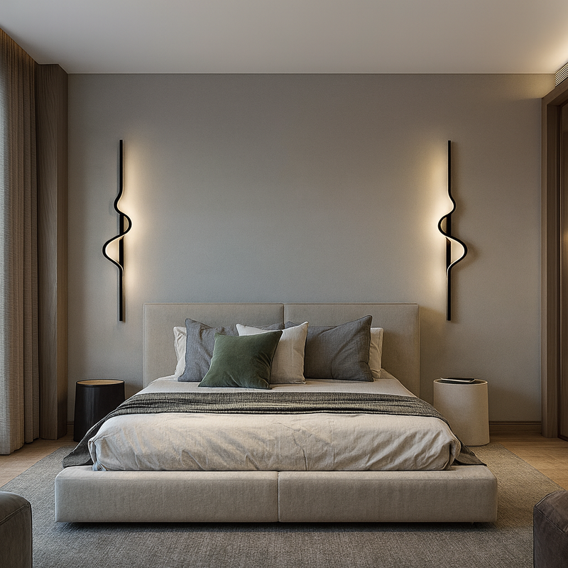 Настінний світильник чорний з чорним кріпленням L-60 cm/ 80 cm Led Black Wave Line 251088-100006462