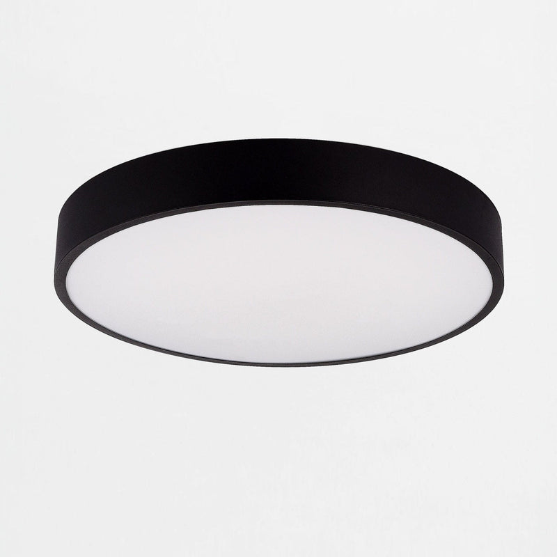 Стельовий світильник чорний світлодіодний D-40 cm H-7.2 cm IP44 Led 28W Black Circle 250940-100006038