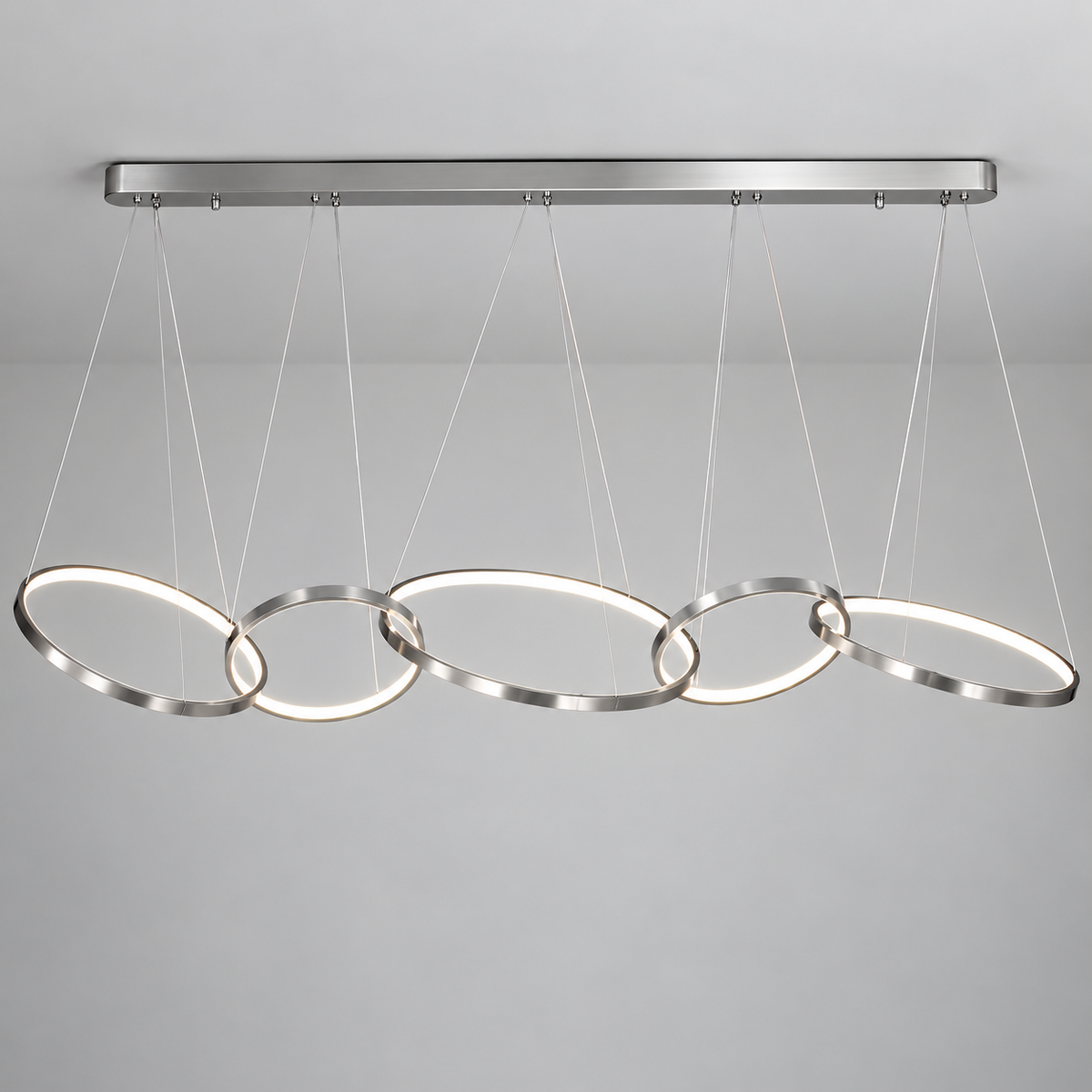 Люстра срібна L-120 cm / L-150 cm Led 52W / 65W Chrome Lord of the Rings 260935-100008800