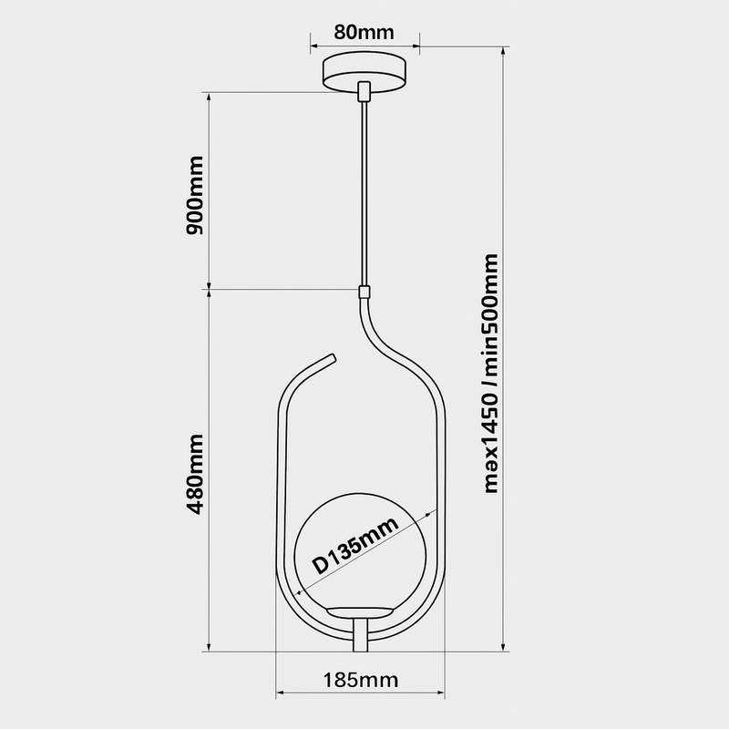 Світильник білий підвісний D-18,5 cm E14 White Faro Bollo 250863-100005849