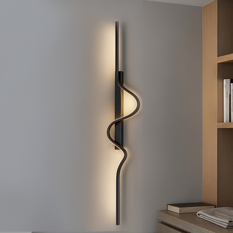 Настінний світильник чорний з чорним кріпленням L-60 cm/ 80 cm Led Black Wave Line 251088-100006462